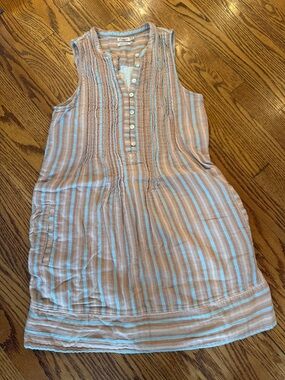 Faherty Gauze Sleeveless Striped Tunic Dress